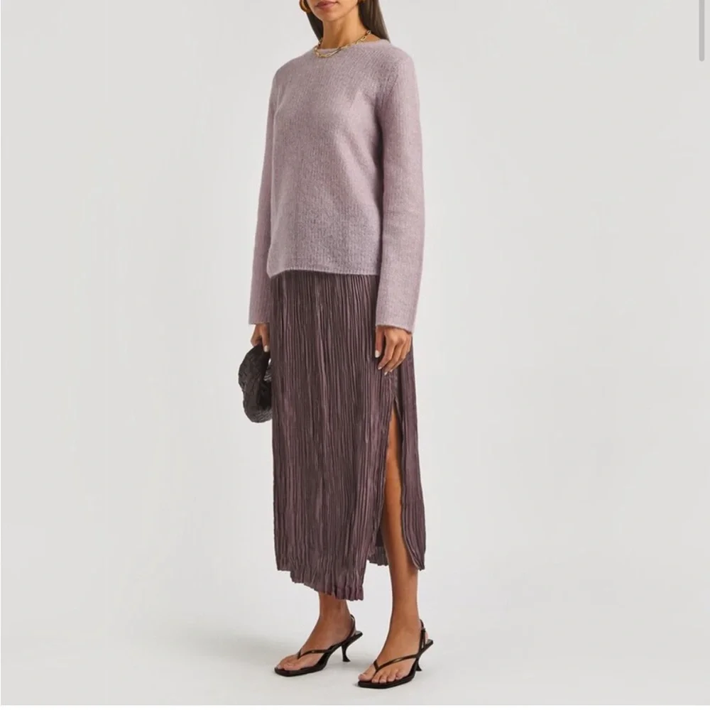 Vince Plum/Purple Pleated Midi Skirt